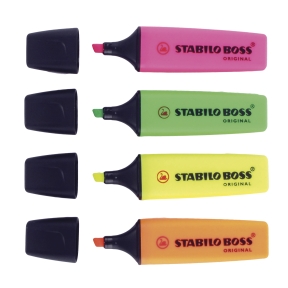 Överstrykningspenna Stabilo Boss, 4 st